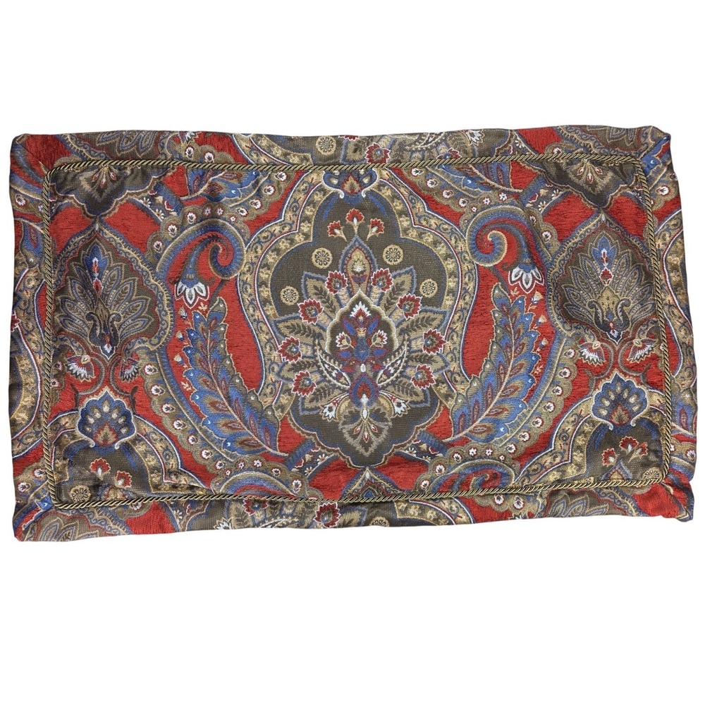 Croscill Margaux King Pillow Shams Set 2 Jacquard Corded Trim Medallion